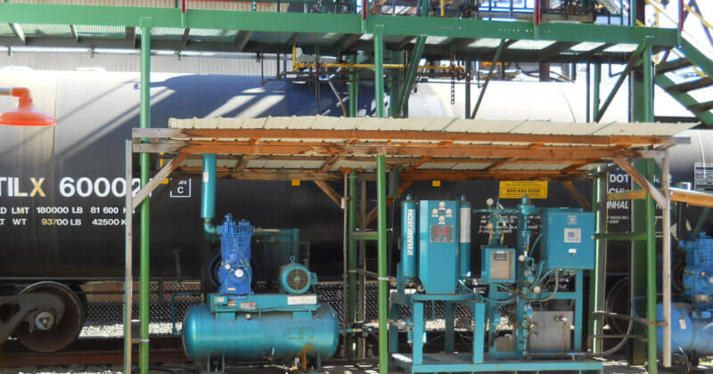 Powell Chemical Processing Components Connect to Railcars and Tank Cars to Safely Unload Chemicals